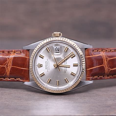 rolex date just women gold and leather strap|Rolex Datejust strap guide.